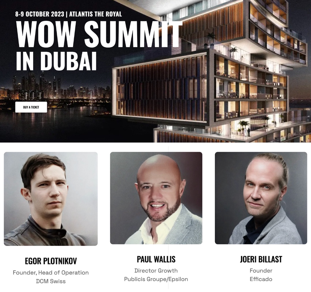 WOW Summit 2023 in Dubai - Joeri Billast speaker