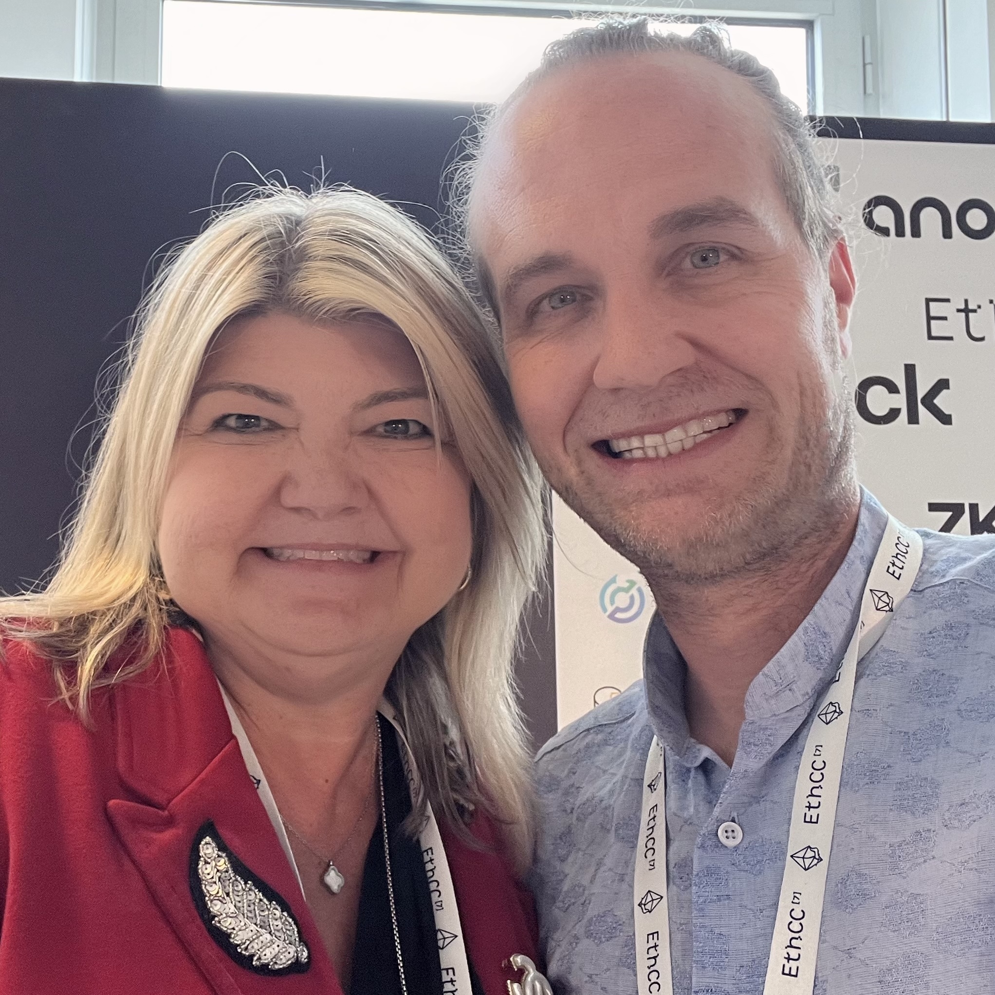 Joeri Billast and Sandy Carter of Unstoppable Domains, at EthCC in Brussels